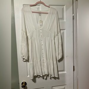 Francesca's Collections White Button-Down Dress